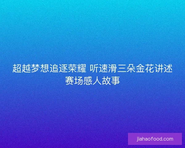 超越梦想追逐荣耀 听速滑三朵金花讲述赛场感人故事